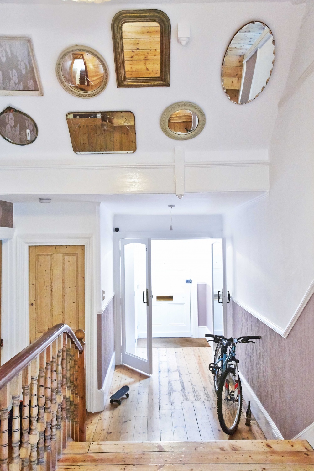 Anitque_mirrors_wooden_hallway