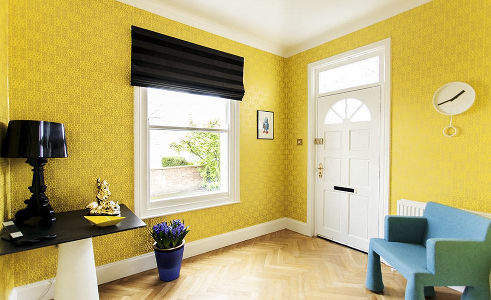 Bright-yellow-apartment-hallway