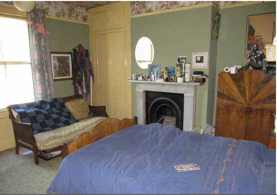 bedroom interior with clashing paint