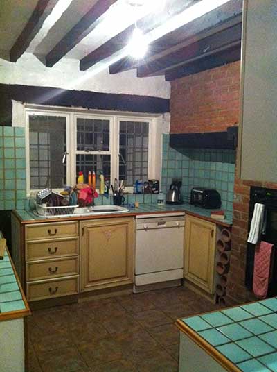 kitchen interior with tiled surfaces