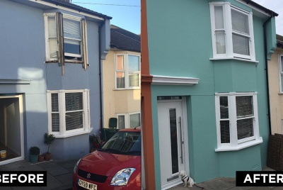 Painting the exterior of a Victorian terraced house