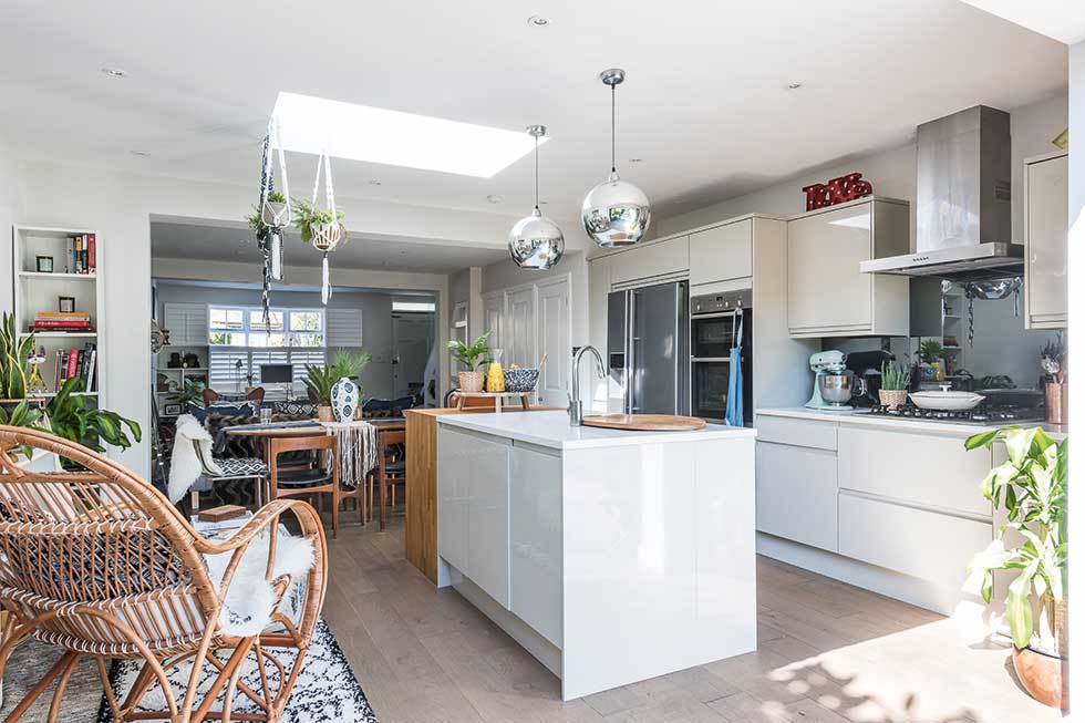 botanical white kitchen