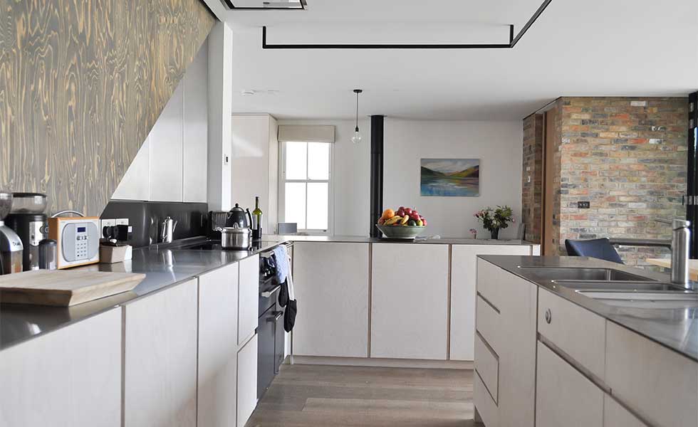 Contemporary kitchen in a Victorian house