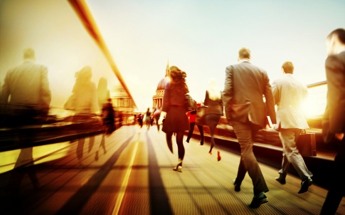 Business People Corporate Walking Commuting City Concept