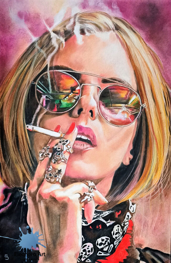 263 IL VIZIO pastello secco su cartone 50x60 cm anno 2022 foto di Leon Bijelic NON DISPONIBILE