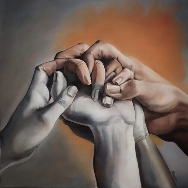 ESSERE UMANI olio 50 x 50