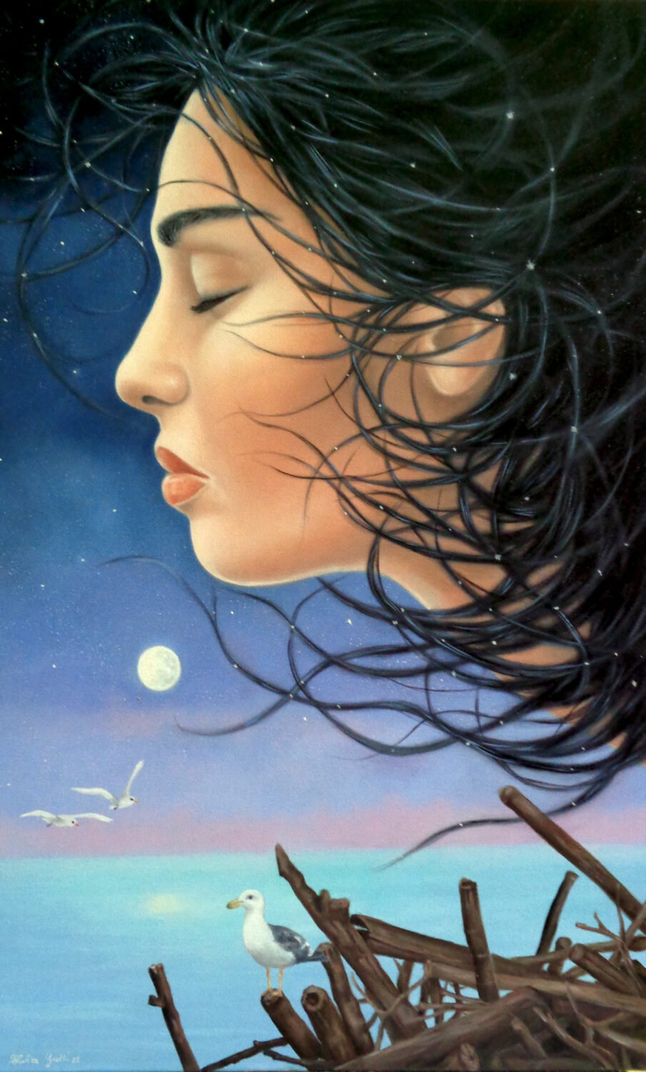 Approdi olio su tela 80x50 maggio 2022