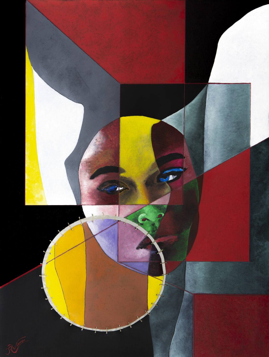 127 Solamente cicatrici 60x80 olio e acrilico e corda su tela agosto 2021