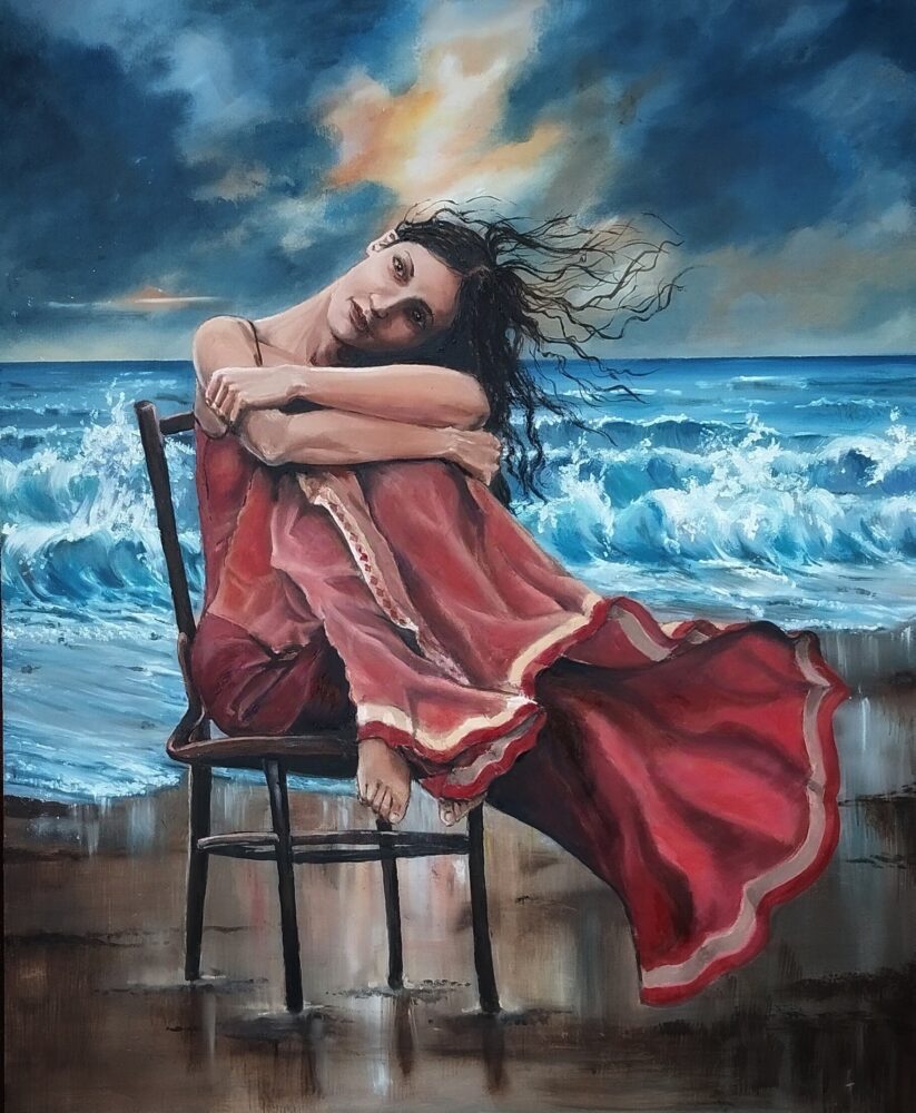 mi regalo un sogno.. olio su cartone 50 x 60