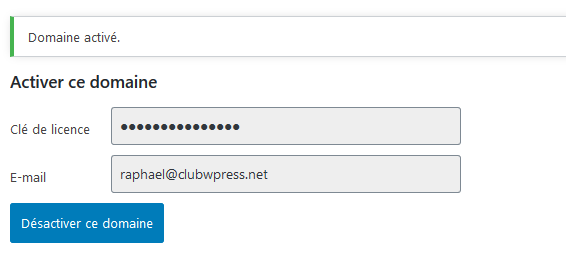 ClubWPress Updater Activation