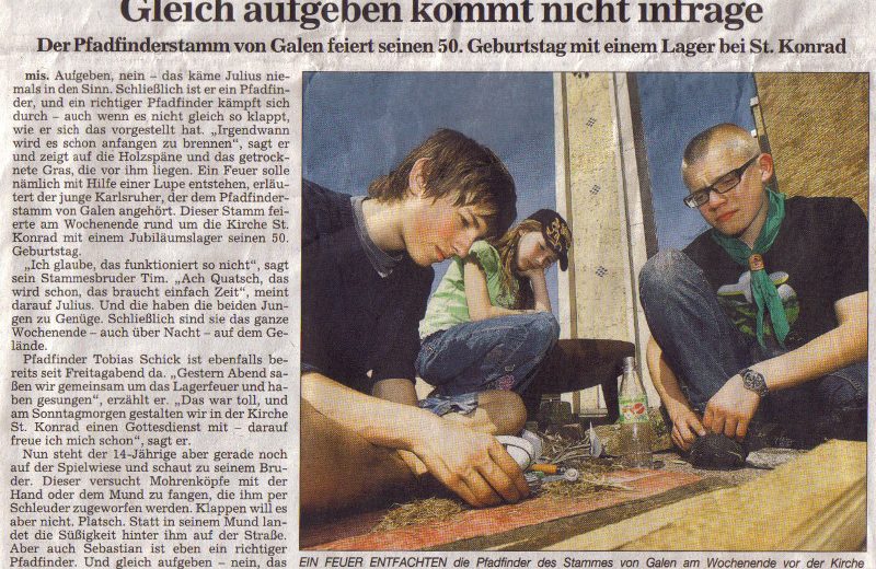 BNN-Artikel zum Jubiläumslager