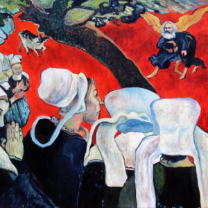 Látomás prédikáció után: Marx nem engedi Jákobot a mennybe, mert szerinte az nincs Gauguin műtermében