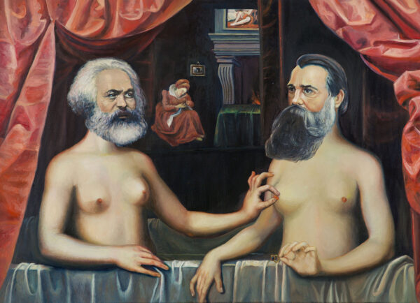 Marx és Engels a munkásosztály után egymást is felszabadítja Gabrielle d'Estrées műtermében
