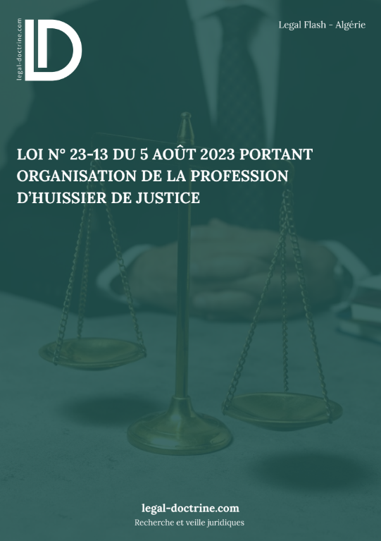 Loi n° 23-13 du 5 août 2023 portant organisation de la profession d’huissier de justice