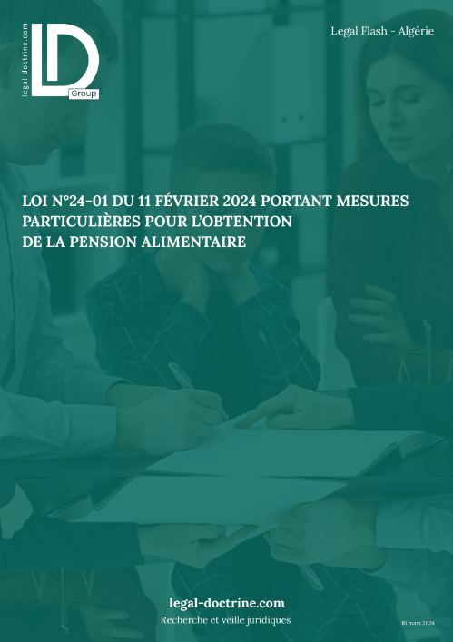 Loi n°24-01 du 11 février 2024 portant mesures particulières pour l’obtention de la pension alimentaire