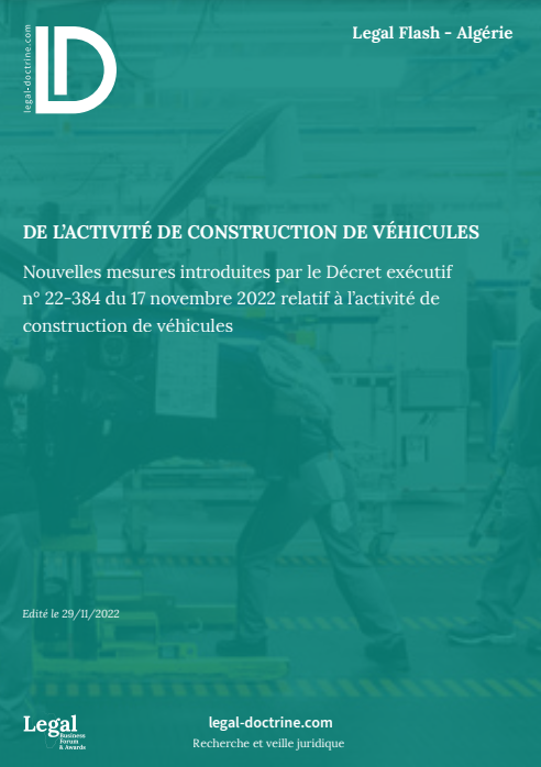 De l'activité de construction de véhicules
