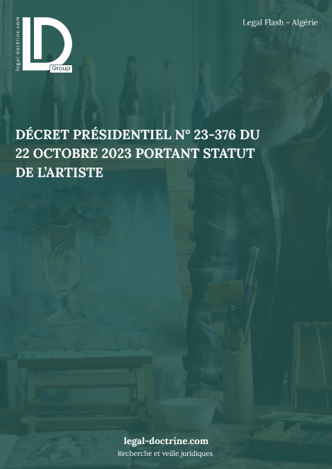 Décret présidentiel n° 23-376 du 22 octobre 2023 portant statut de l’artiste