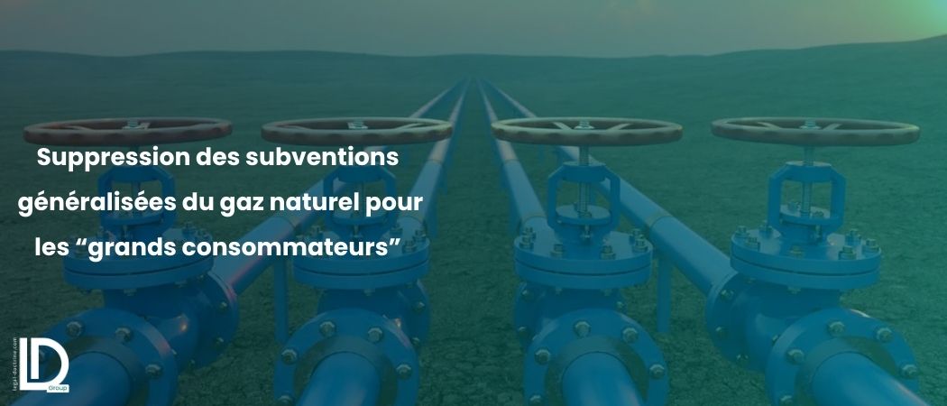 Illustration de l’article Suppression des subventions généralisées du gaz naturel pour les “grands consommateurs” ( industriels)