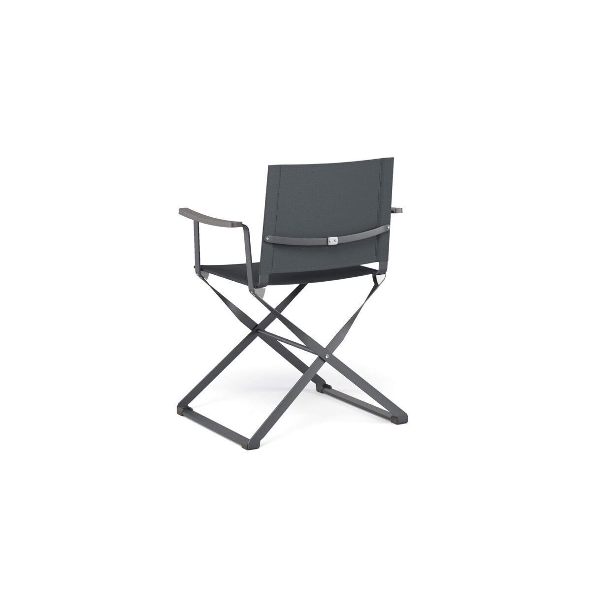 Sedia Da Regista FIAM, In Acciaio, Tessuto Texfil Bianco/beige 205TX. Pieghevole, Per Esterno, Portata 100 Kg. Design Compatto E Salva-spazio.