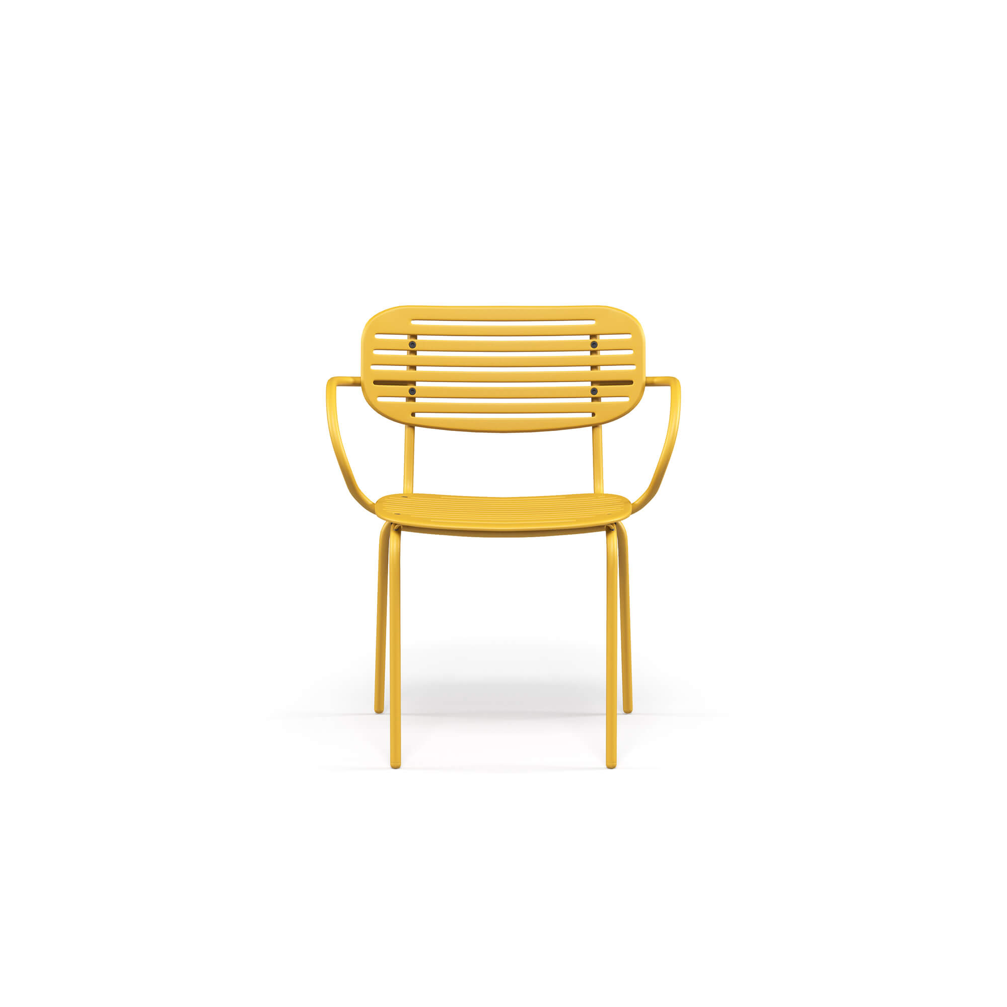 Poltroncina-Mom-da-giardino-in-Acciaio-EMU-arredamenti-da-esterno Vivace, colorata e dal carattere contemporaneo, la poltroncina Mom, design Florent Coirier, celebra leggerezza e freschezza in ogni ambiente. Realizzata in lamiera di acciaio stampata e prezincata a caldo, resiste con stile agli agenti atmosferici, diventando perfetta per spazi outdoor e indoor. Le forme morbide e avvolgenti della seduta e dello schienale sagomati assicurano un comfort immediato, mentre l’elegante motivo grafico dello schienale alleggerisce visivamente la struttura, rendendola dinamica e raffinata. Lo schienale, fissato alla struttura con rivetti in acciaio inox, unisce sicurezza e durabilità, proteggendo da ruggine e corrosione. La poliedrica palette di colori conferisce a Mom un’anima giovane, fresca e ironica, mentre per la versione indoor un morbido cuscino imbottito per sedile e schienale, fissato con pratici elastici, aggiunge comfort senza compromettere lo stile. Mom è una poltroncina capace di dare personalità e vitalità a ogni ambiente, rendendo ogni momento conviviale più leggero, piacevole e raffinato.