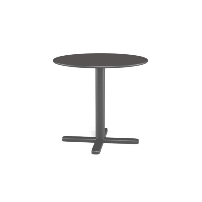 The Darwin table with a 60 cm diameter foldable top is the perfect combination of style and functionality. Its light and essential design catches the eye, elegantly reinterpreting classic suggestions in a contemporary key. The hot-galvanized steel sheet top not only guarantees resistance and ease of cleaning but also adds a touch of character to the environment. The solid and compact cross-base offers stability without taking up space, while the aluminum die-cast hinge makes the top easily foldable, turning the table into a practical and intelligent space-saving solution. The adjustable foot pads ensure perfect stability on any surface, even the most irregular ones. Available in a wide range of colors, Darwin brings versatility and style to any context, from domestic living rooms to sophisticated contract spaces, adapting with natural elegance to every environment.