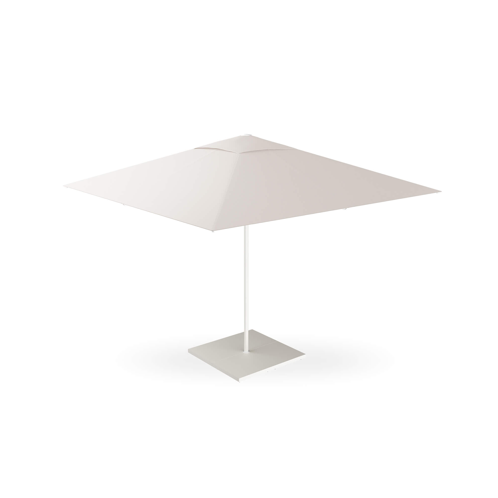 Garden Ducale Sunshade 3x3 made of Aluminium EMU outdoor furnitures The Ducale 3x3 meter sunshade designed by EMU D&S Lab, brings elegance and sophistication to any outdoor space. Its minimalist and clean design catches the eye, creating a harmonious and timeless atmosphere. The 8-rib aluminum structure ensures stability and resistance, while the telescopic canopy opening allows you to leave the underlying furniture in place, making use simple and immediate. The Ducale sunshade is completed with bases and fixing systems designed for every need, as well as practical accessories such as the LED bar kit, drainage gutter, multifunction hook, and protective cover. Perfect for terraces, gardens, and contract spaces, Ducale combines functionality and style, transforming every environment into an elegant, cozy, and distinctive place.