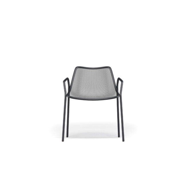 The Round armchair, with a load-bearing structure in steel tubing and seat and backrest in hot-galvanized stretched steel sheet, combines robustness and lightness in a harmonious design. The seat and backrest, shaped through a stamping process, wrap the body with natural comfort, making every moment of rest pleasant and relaxing. Available in a wide range of colors, the Round armchair adds versatility, style, and personality to every environment, transforming it into a harmonious place where aesthetics, functionality, and comfort merge in perfect harmony, to live the outdoors with lightness and timeless style. Round is a collection, designed by Christophe Pillet, that celebrates balance, harmony, and discretion, transforming every outdoor space into an elegant and contemporary environment. The light and clean shapes define the furniture with natural sophistication, creating cozy and refined atmospheres.