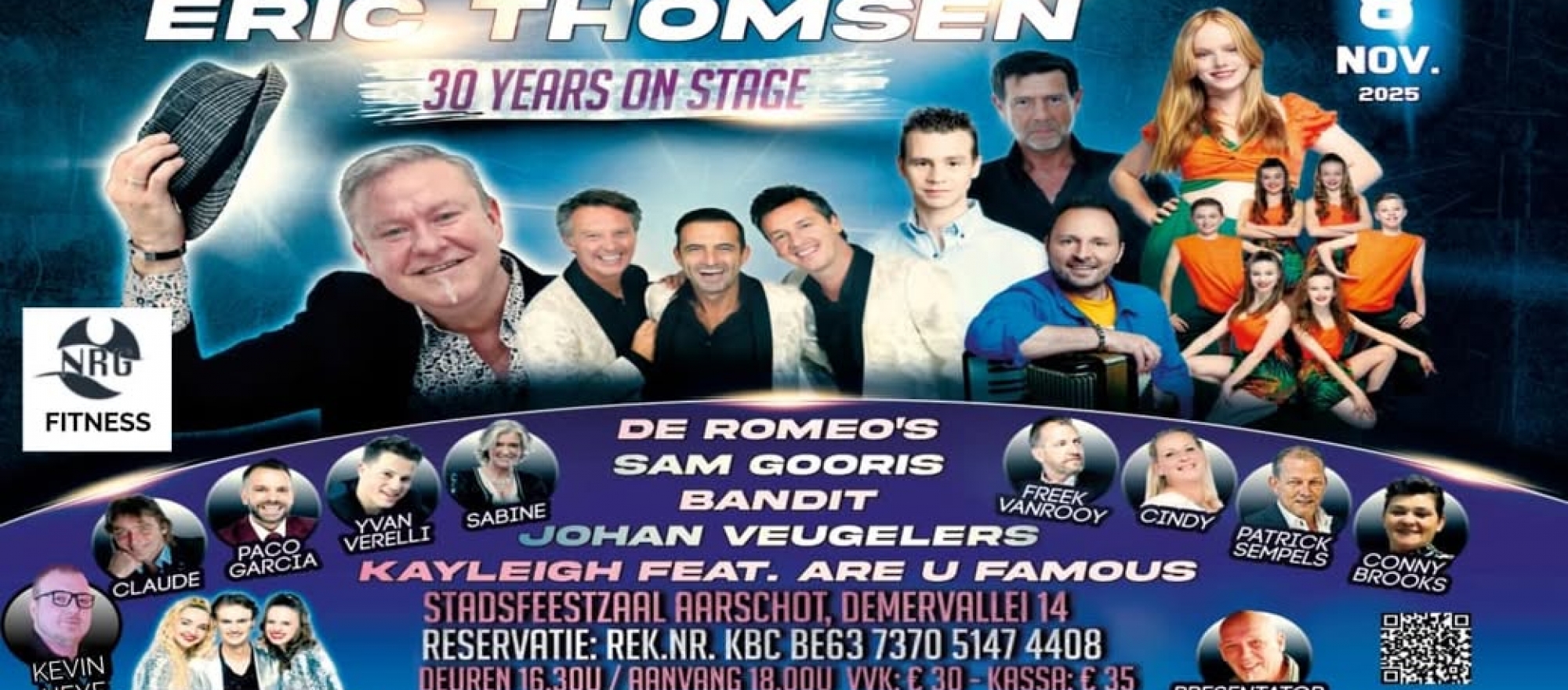 Eric Thomsen " 30 years on stage " banner