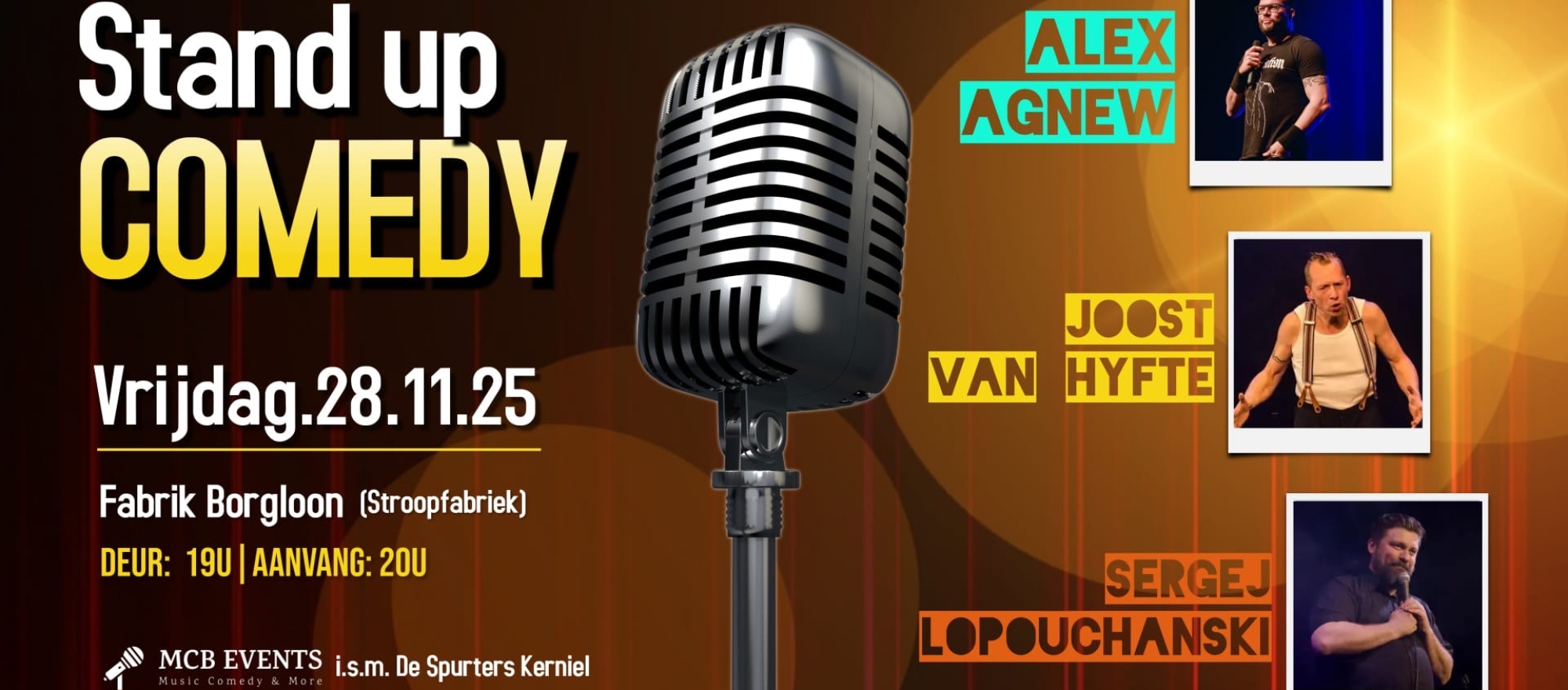 Stand up comedy Fabrik Borgloon banner