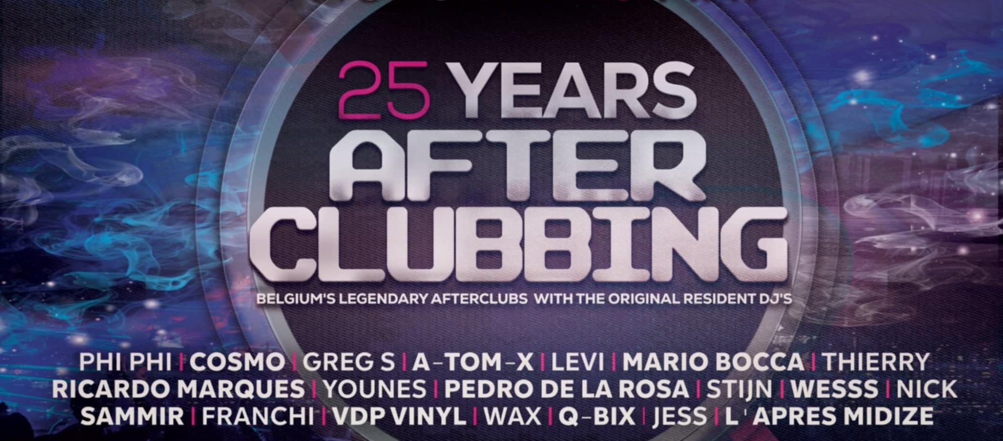25 Years legendary Afterclubs banner