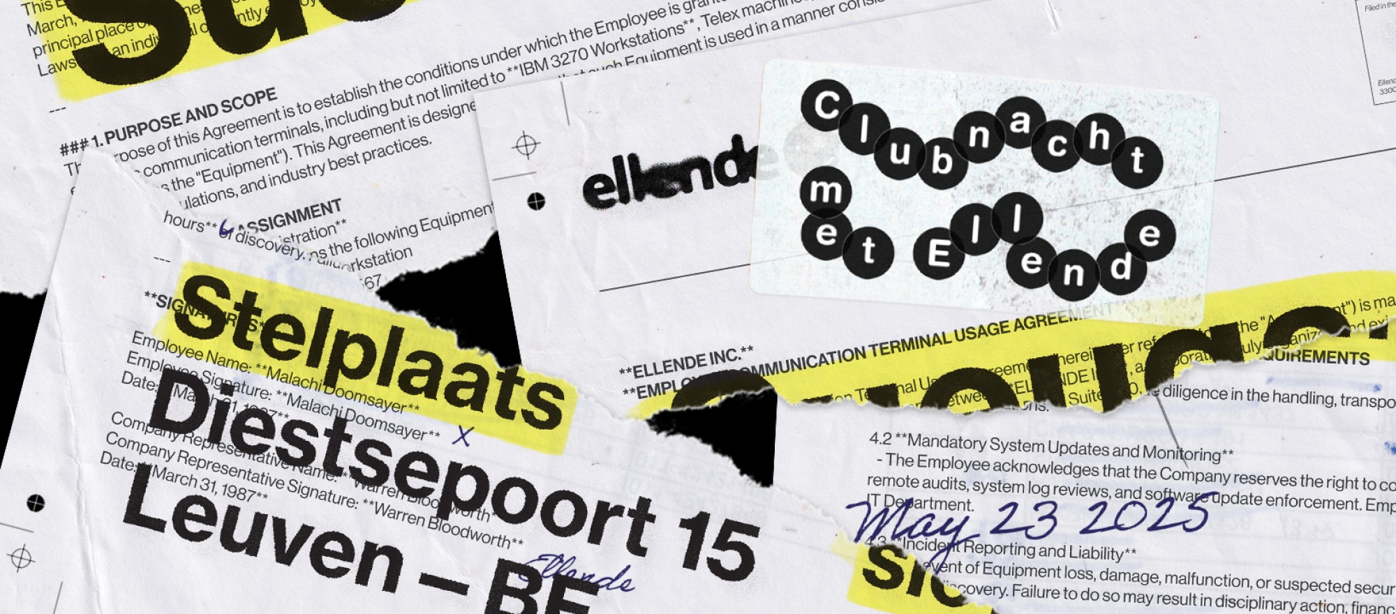Clubnacht met Ellende banner