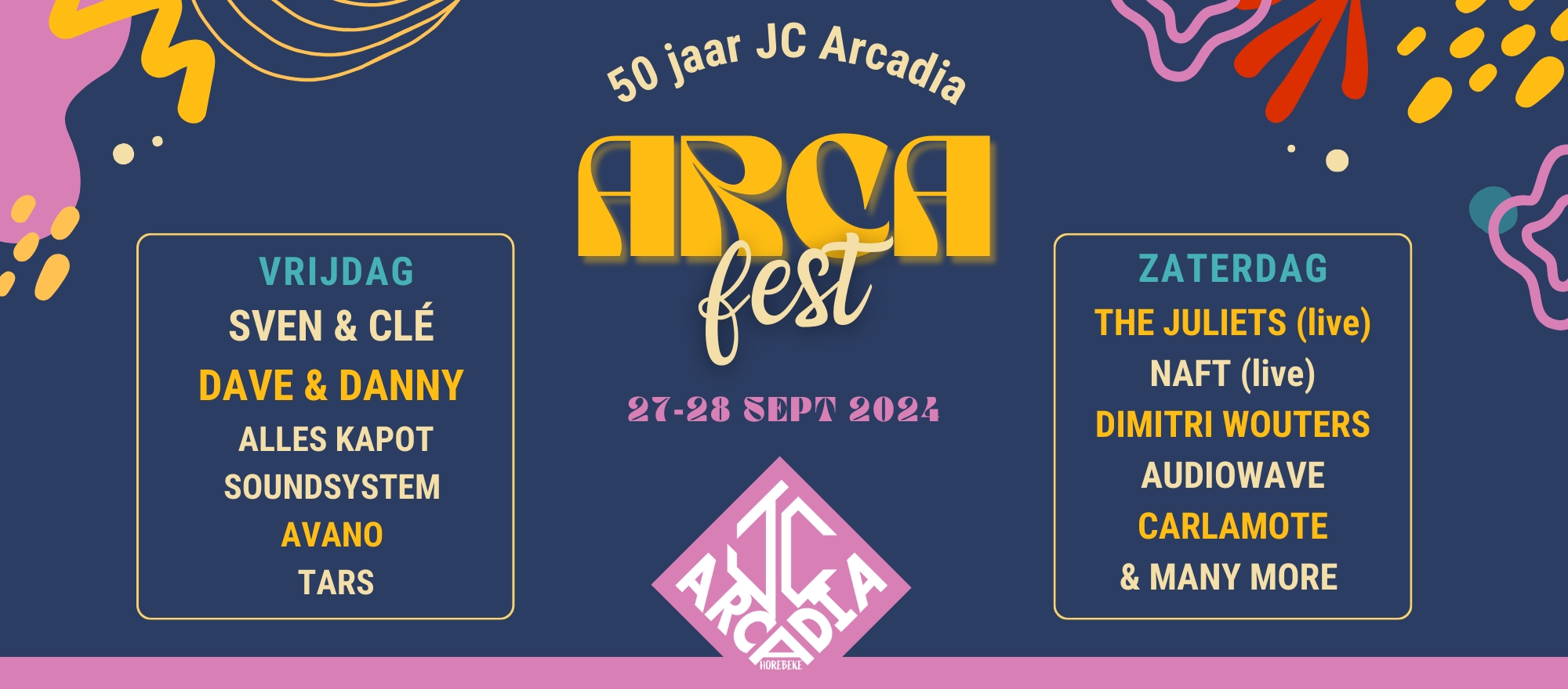 Arcafest - 50 jaar JC Arcadia banner