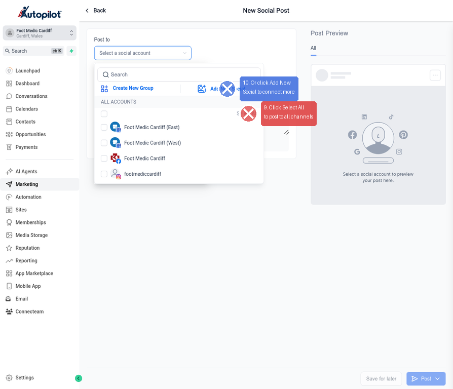 Step 5: Select Target Accounts
