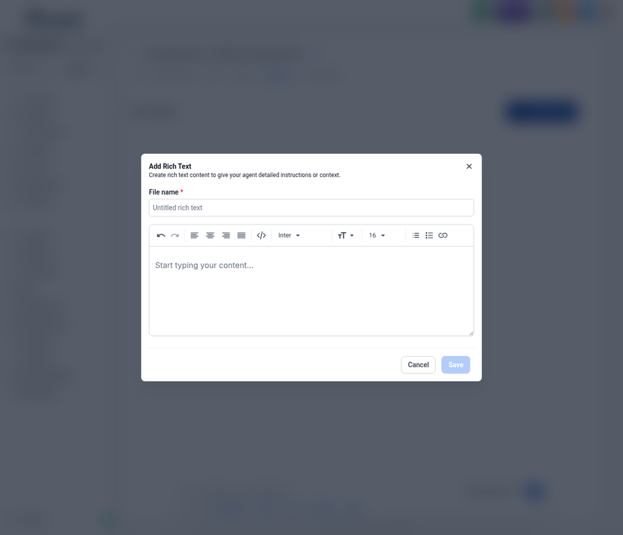 Rich Text Editor Modal