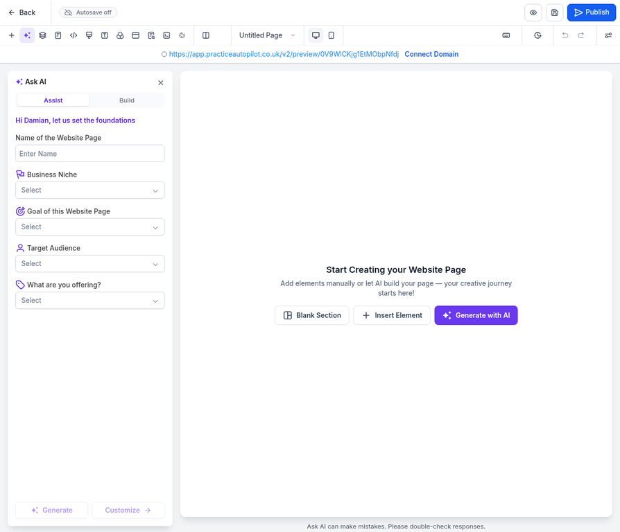Build with AI Panel