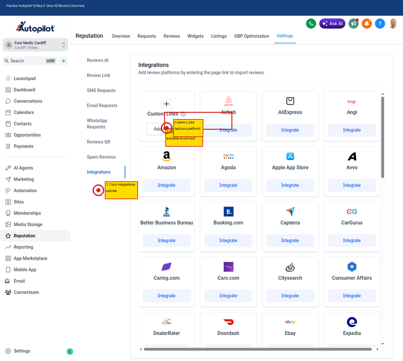 Step 3: View All Review Channels