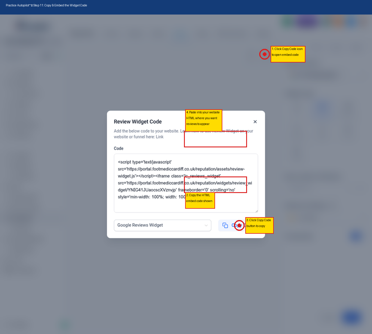 Step 11: Copy & Embed the Widget Code