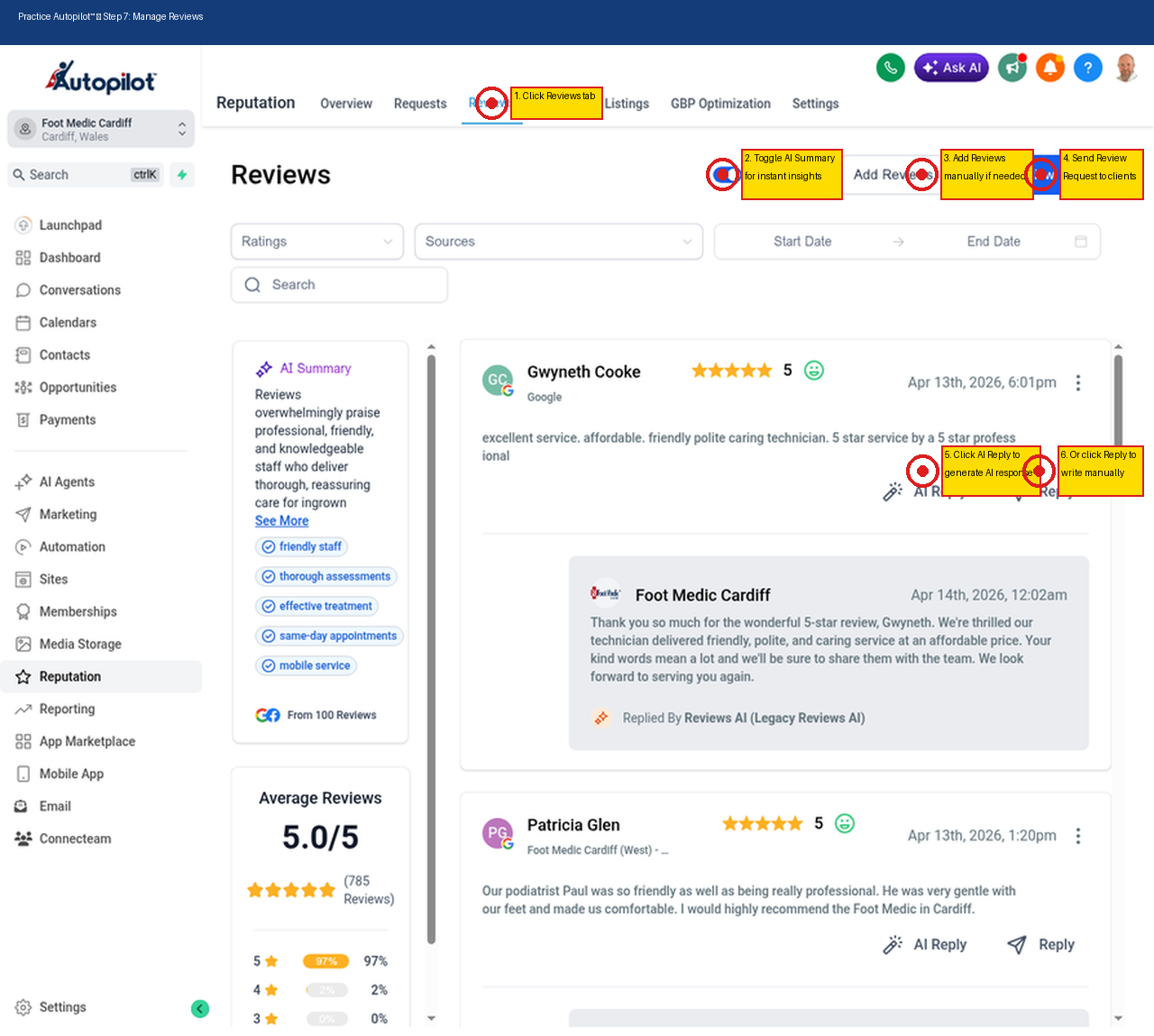 Step 7: Manage Reviews