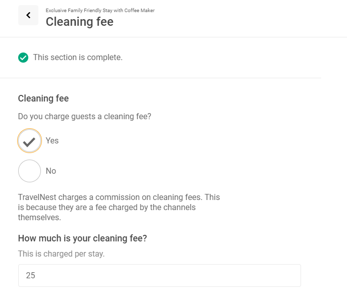 Cleaning fees