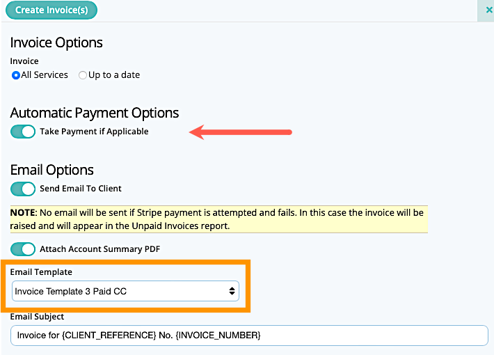 Learn how to take automatic payments for invoices via stripe in dog walking software