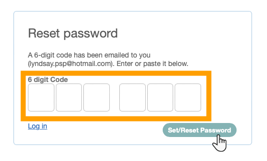 Learn how to enter a 6 digit code to reset the password for the client portal in dog sitting software