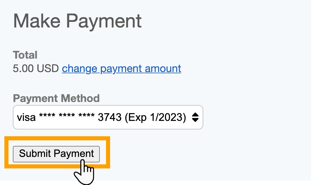 Confirm your payment by credit or debit card in the portal in dog walking software