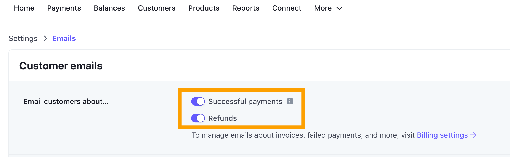 Choose to email clients receipts and refunds in Stripe in pet sitting software