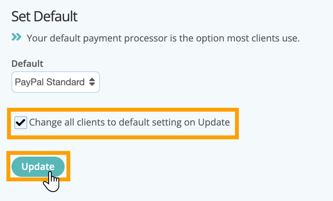 Default all client payments to use PayPal in dog day care software