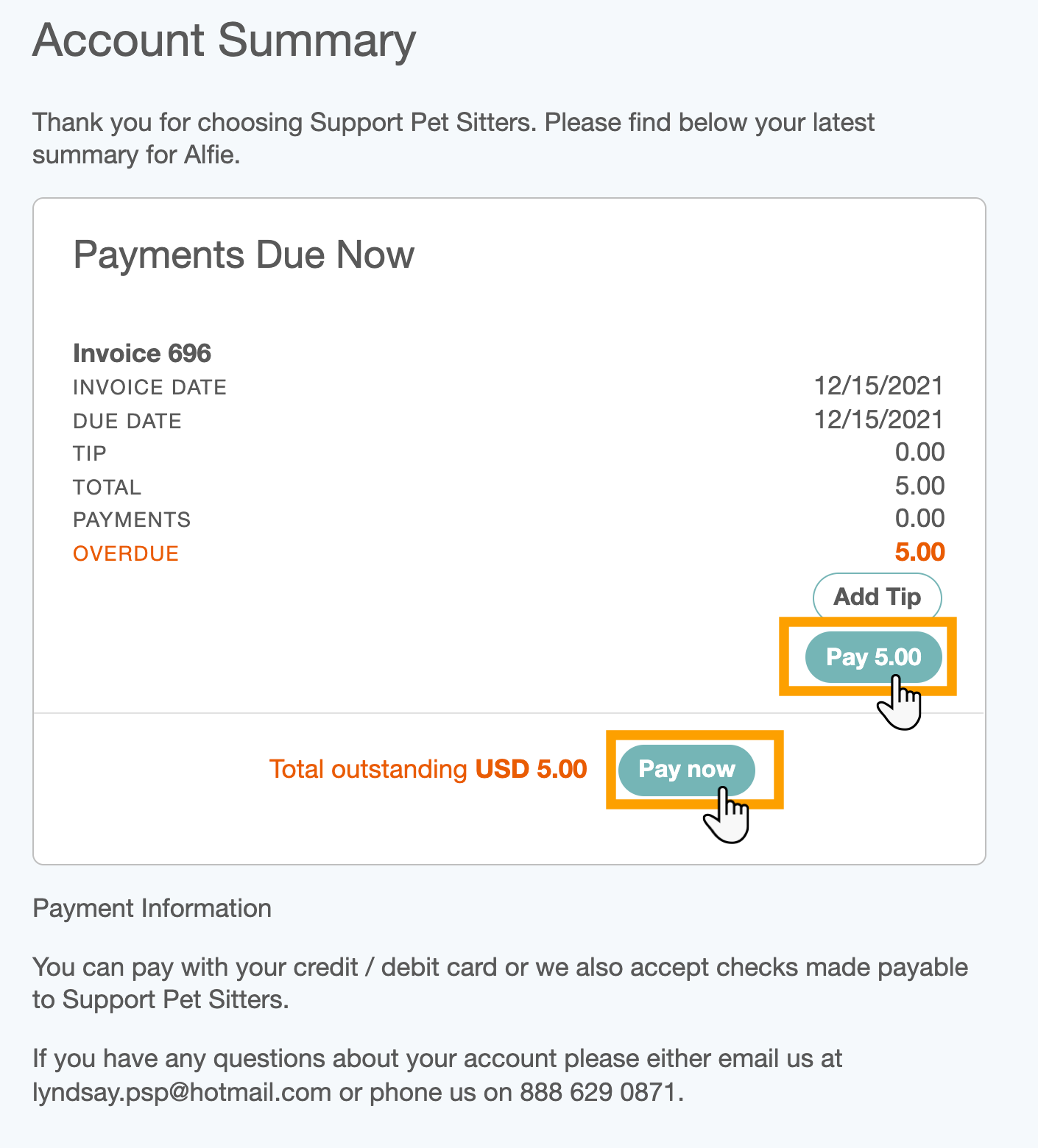 Paying by PayPal in the portal in dog walking software