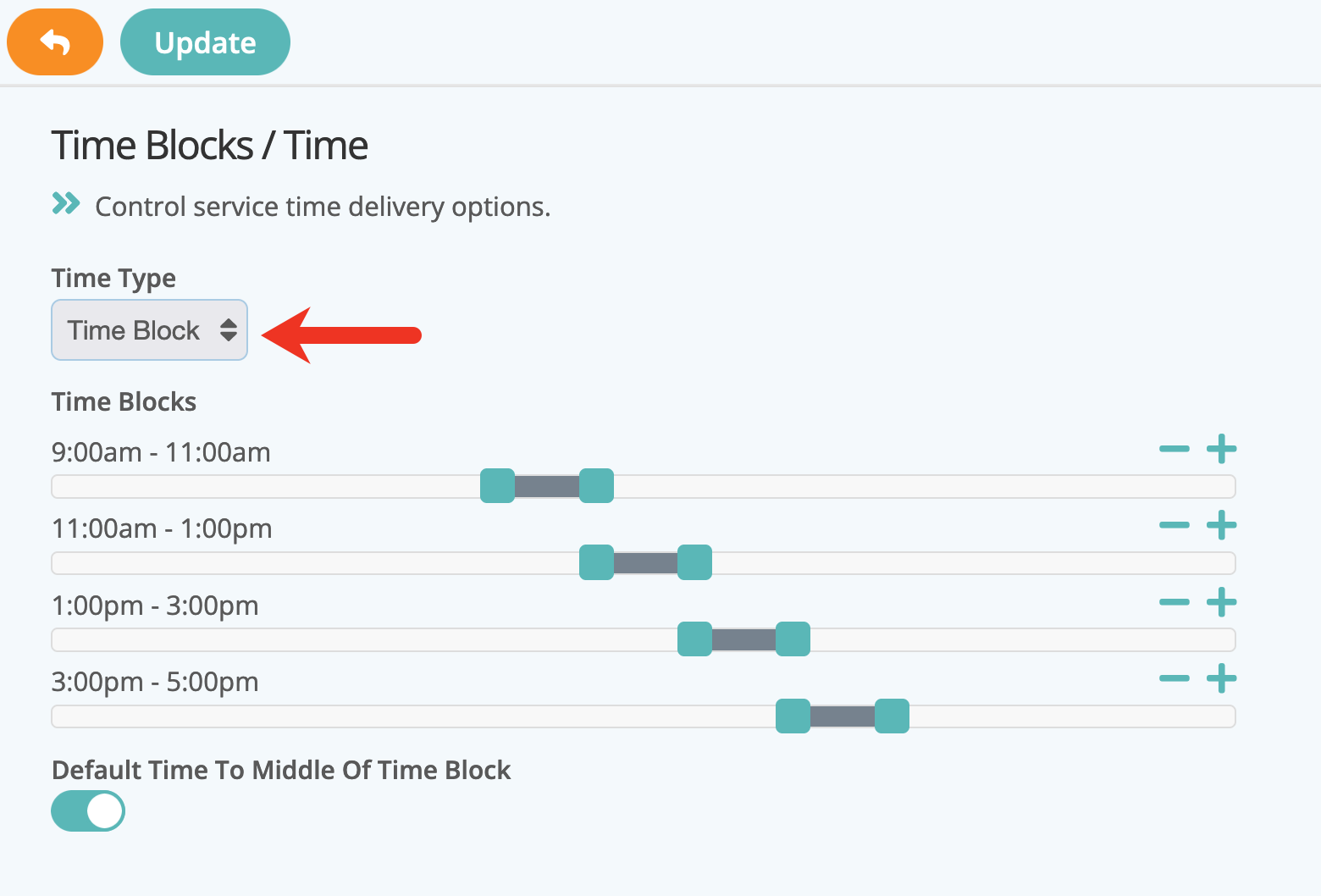 Set the time type for your service item in your dog walker software