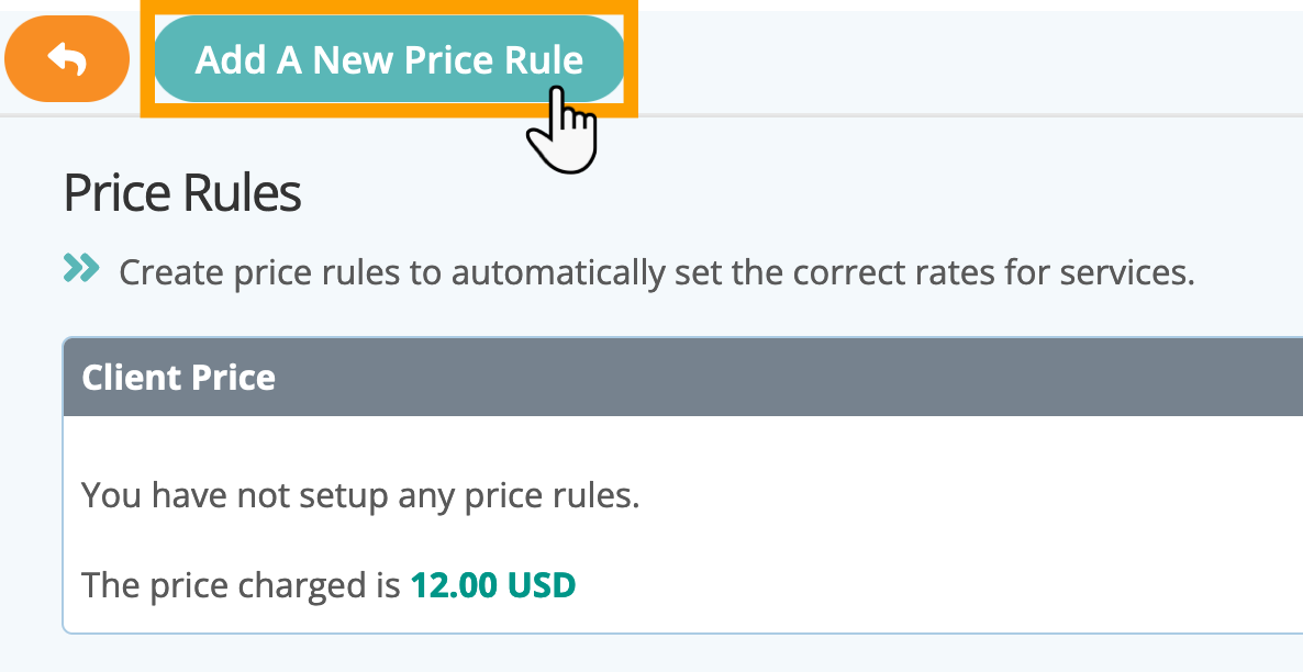 Add a price rule in your service item in dog walker software