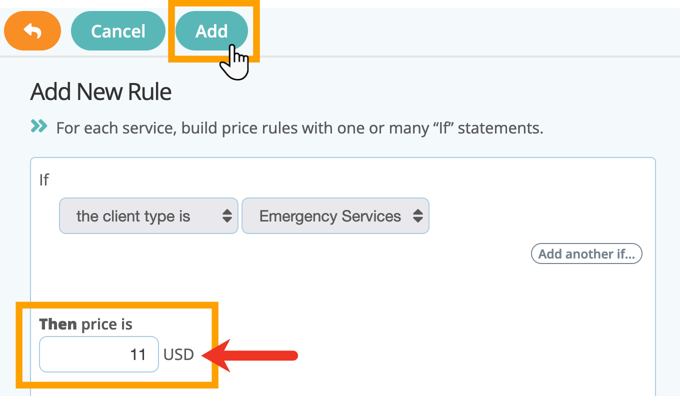 Adding a price rule in your service item in pet sitter software