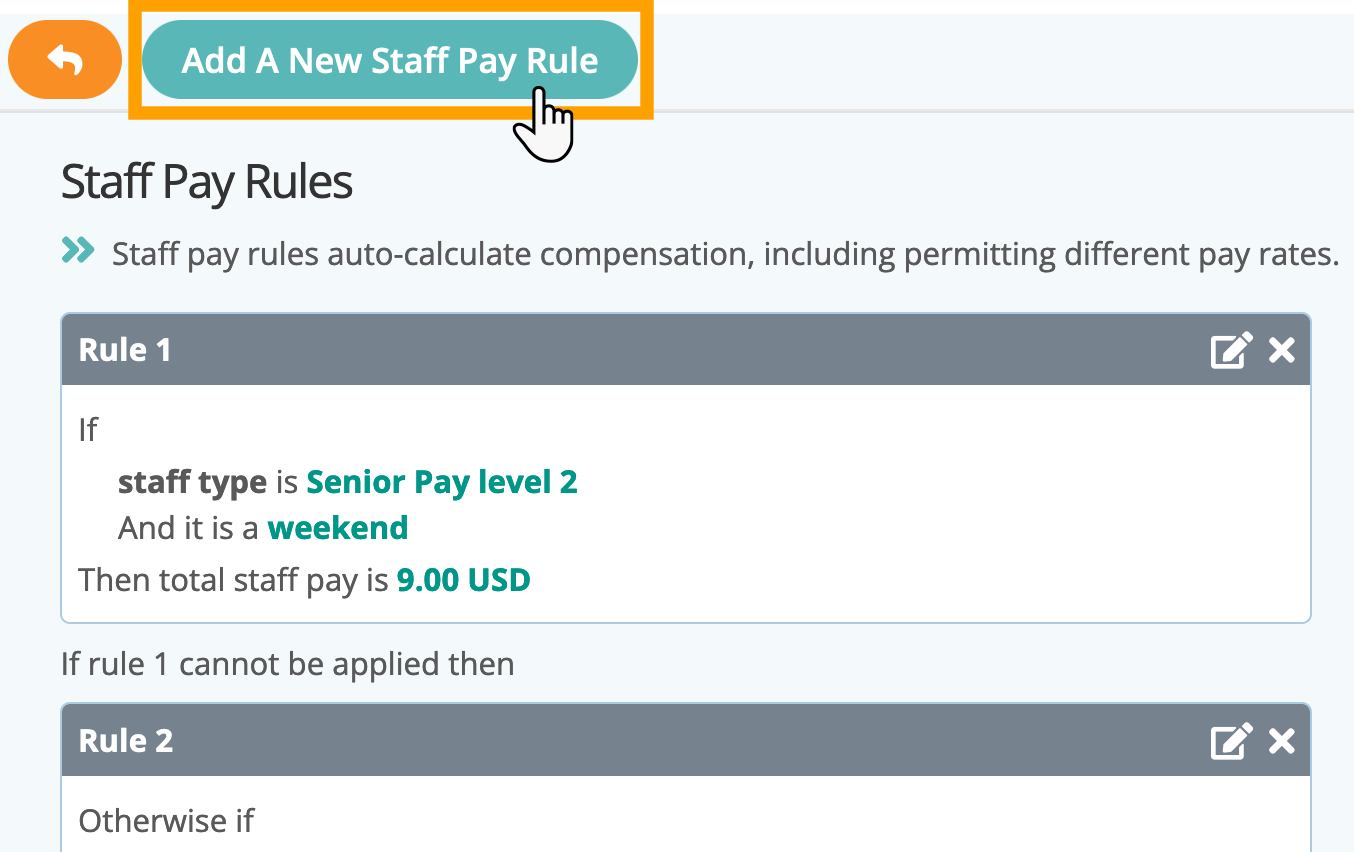 Add a staff pay rule in your service item in dog walker software