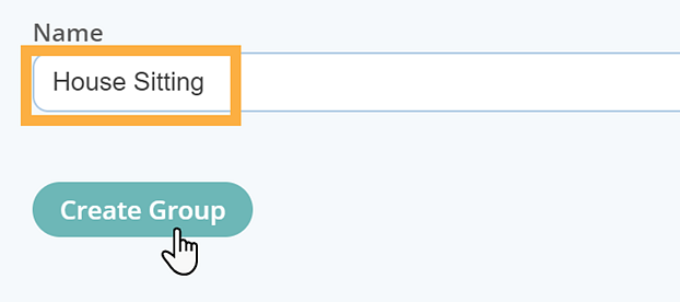 Name your new service item group in cat sitting software